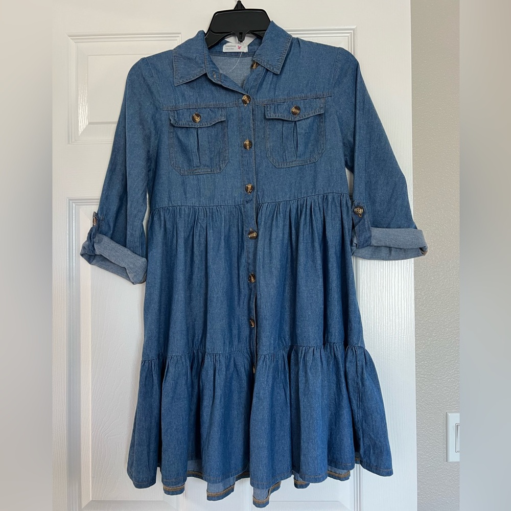 Beautees Blue Denim girl’s Dress size 12